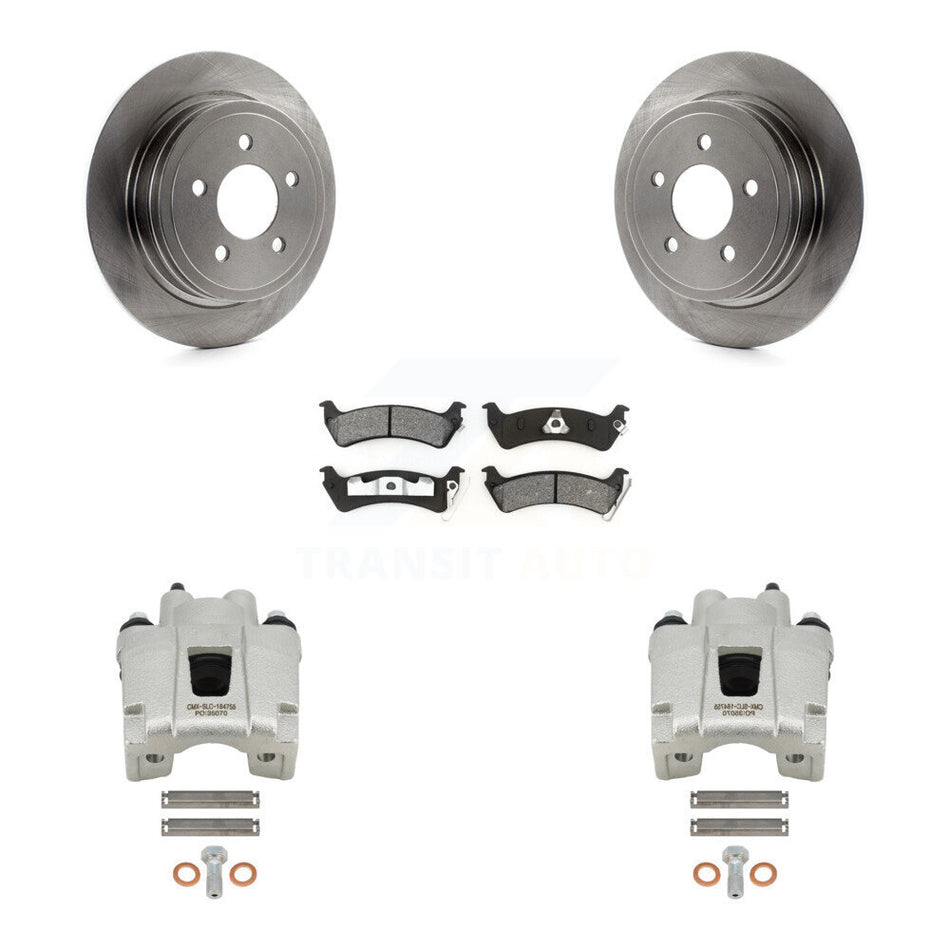 Rear Disc Brake Caliper Rotors And Semi-Metallic Pads Kit For Ford Explorer Sport Trac KC8-100693S