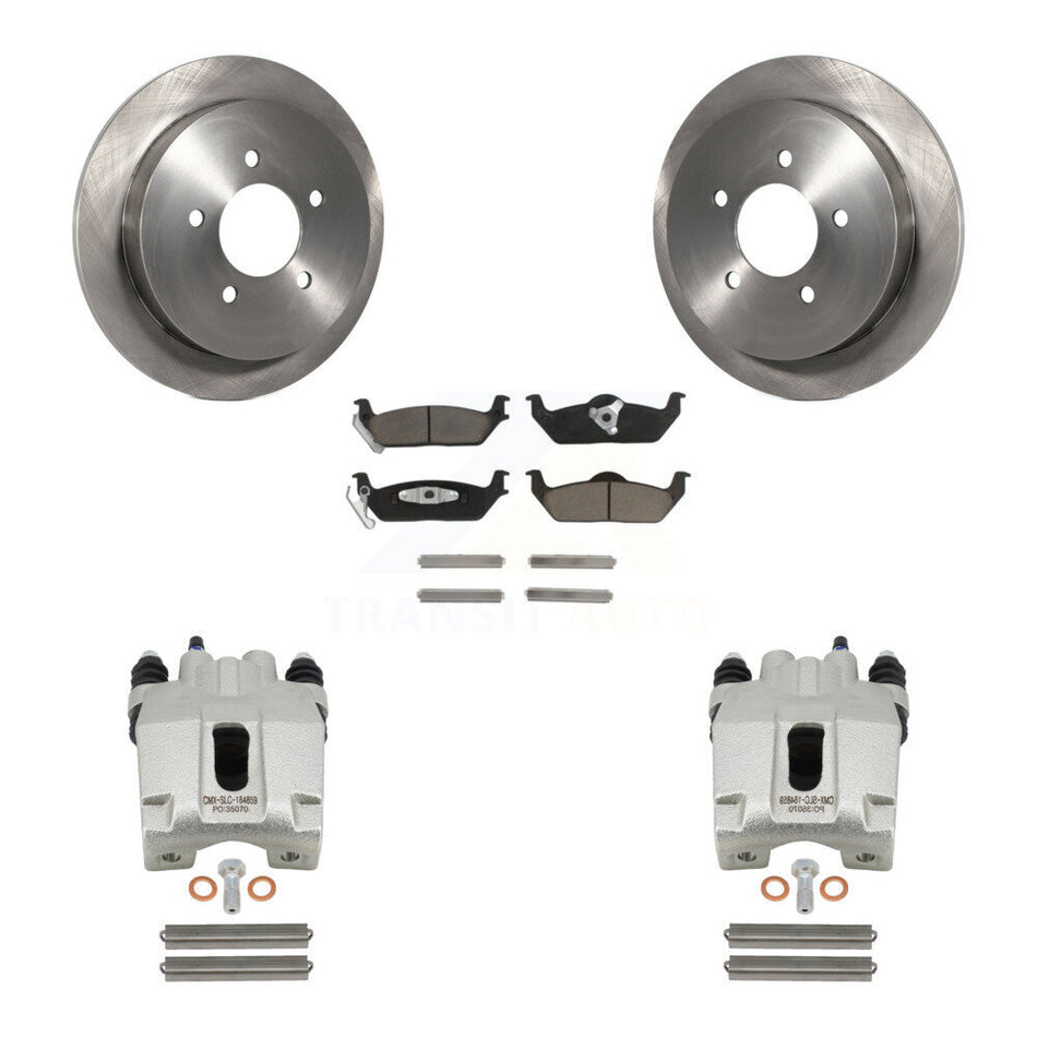 Rear Disc Brake Caliper Rotors And Ceramic Pads Kit For 2004 Ford F-150 With 5 Lug Wheels 11th Digit Of Vin Is C KC8-100694C