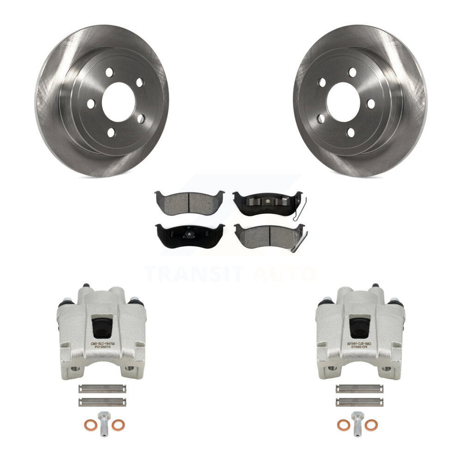 Rear Disc Brake Caliper Rotors And Semi-Metallic Pads Kit For Jeep Liberty Wrangler TJ KC8-100694S