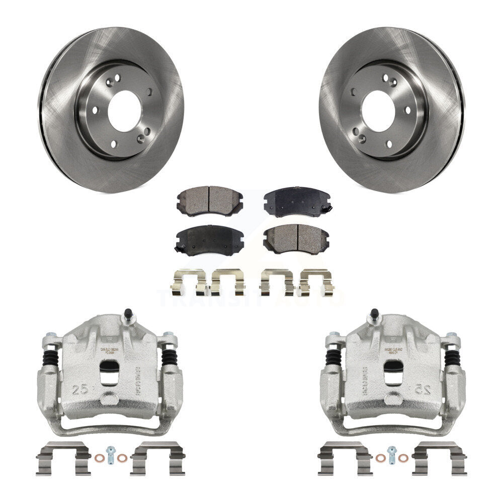 Front Disc Brake Caliper Rotors And Ceramic Pads Kit For 2012-2013 Kia Soul KC8-100694T