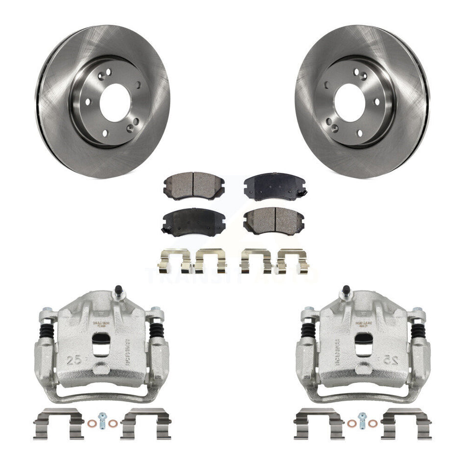 Front Disc Brake Caliper Rotors And Ceramic Pads Kit For 2012-2013 Kia Soul KC8-100694T