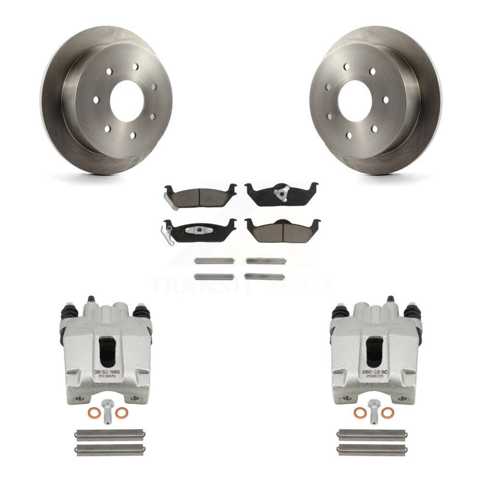 Rear Disc Brake Caliper Rotors And Ceramic Pads Kit For 2004 Ford F-150 With 7 Lug Wheels KC8-100695C