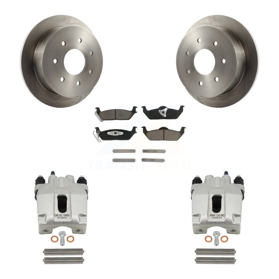 Rear Disc Brake Caliper Rotors And Ceramic Pads Kit For 2004 Ford F-150 With 7 Lug Wheels KC8-100695C