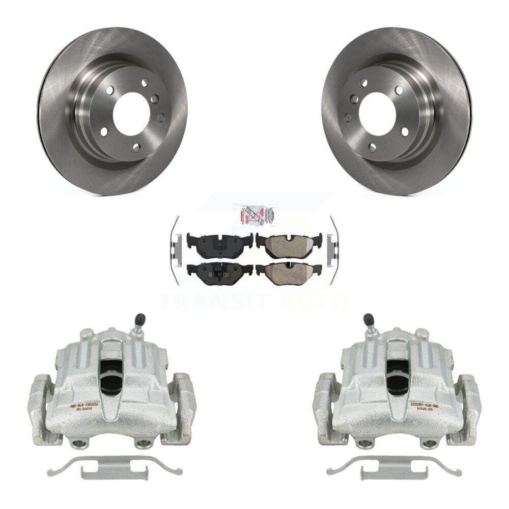 Rear Disc Brake Caliper Rotors And Semi-Metallic Pads Kit For BMW 328i 325i 323i KC8-100695N by Transit Auto