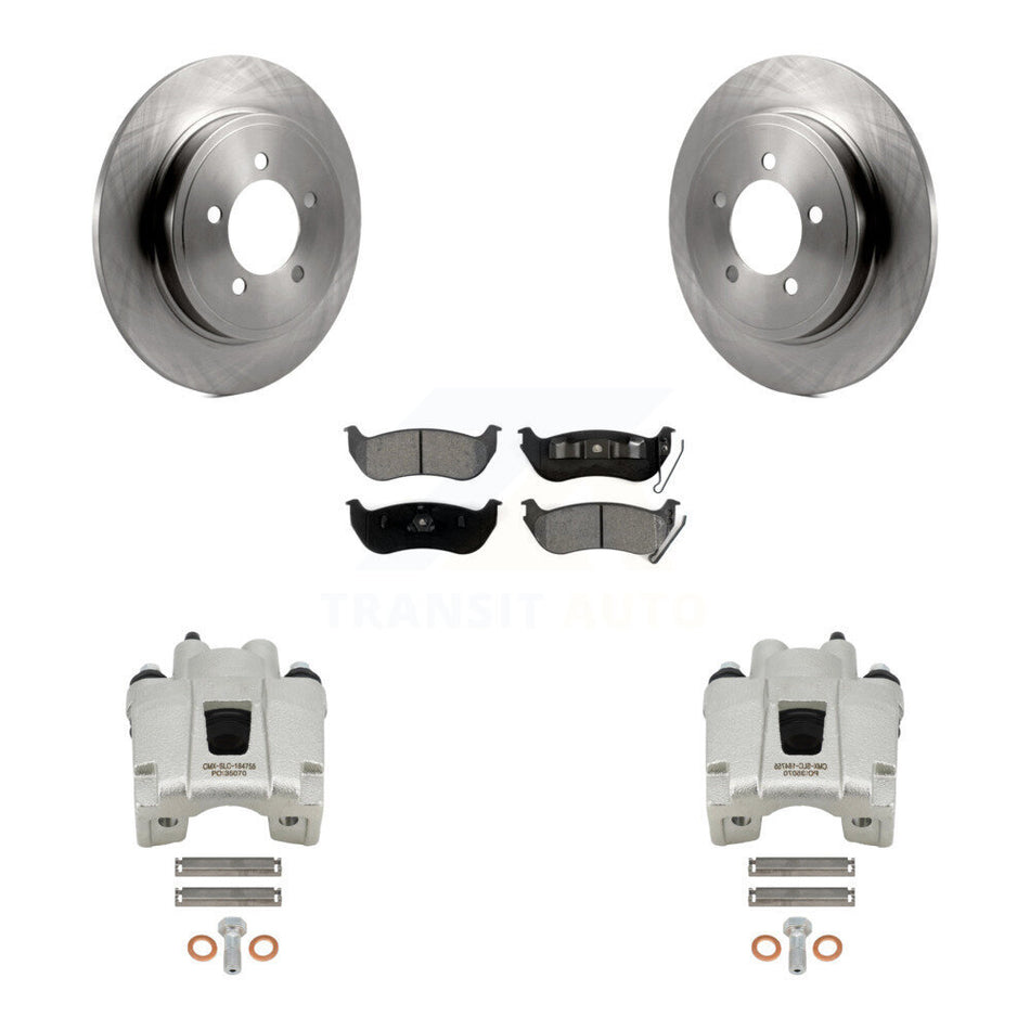 Rear Disc Brake Caliper Rotors And Semi-Metallic Pads Kit For Ford Explorer Sport Trac Mercury Mountaineer KC8-100696S