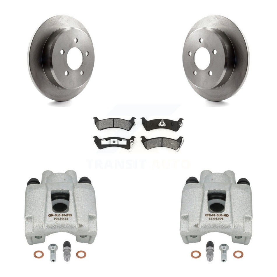 Rear Disc Brake Caliper Rotors And Semi-Metallic Pads Kit For 2001 Ford Explorer From 01 02 KC8-100697S by Transit Auto