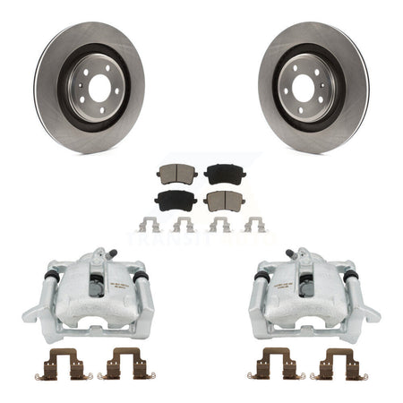 Rear Disc Brake Caliper Rotors And Ceramic Pads Kit For 2011 Audi A4 Quattro With 330mm Diameter Rotor KC8-100698C by Transit Auto