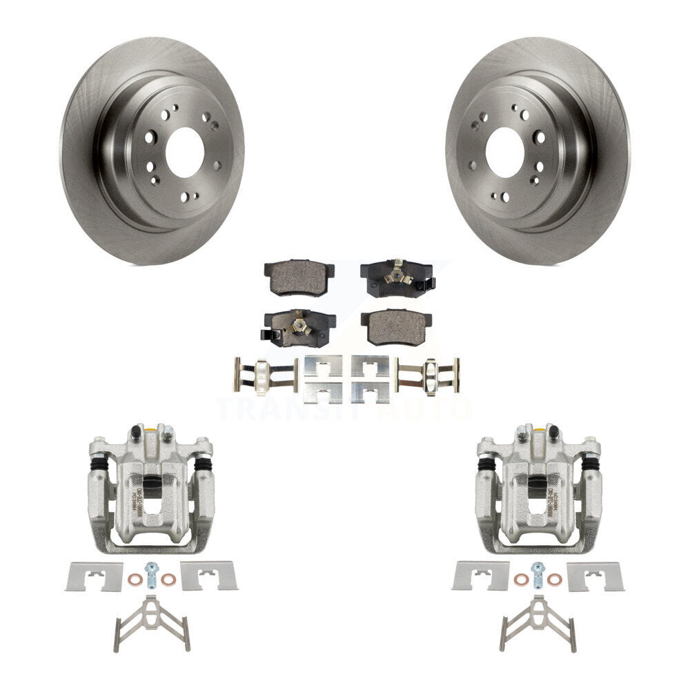Rear Disc Brake Caliper Rotors And Semi-Metallic Pads Kit For 2012-2015 Honda Crosstour KC8-100698P
