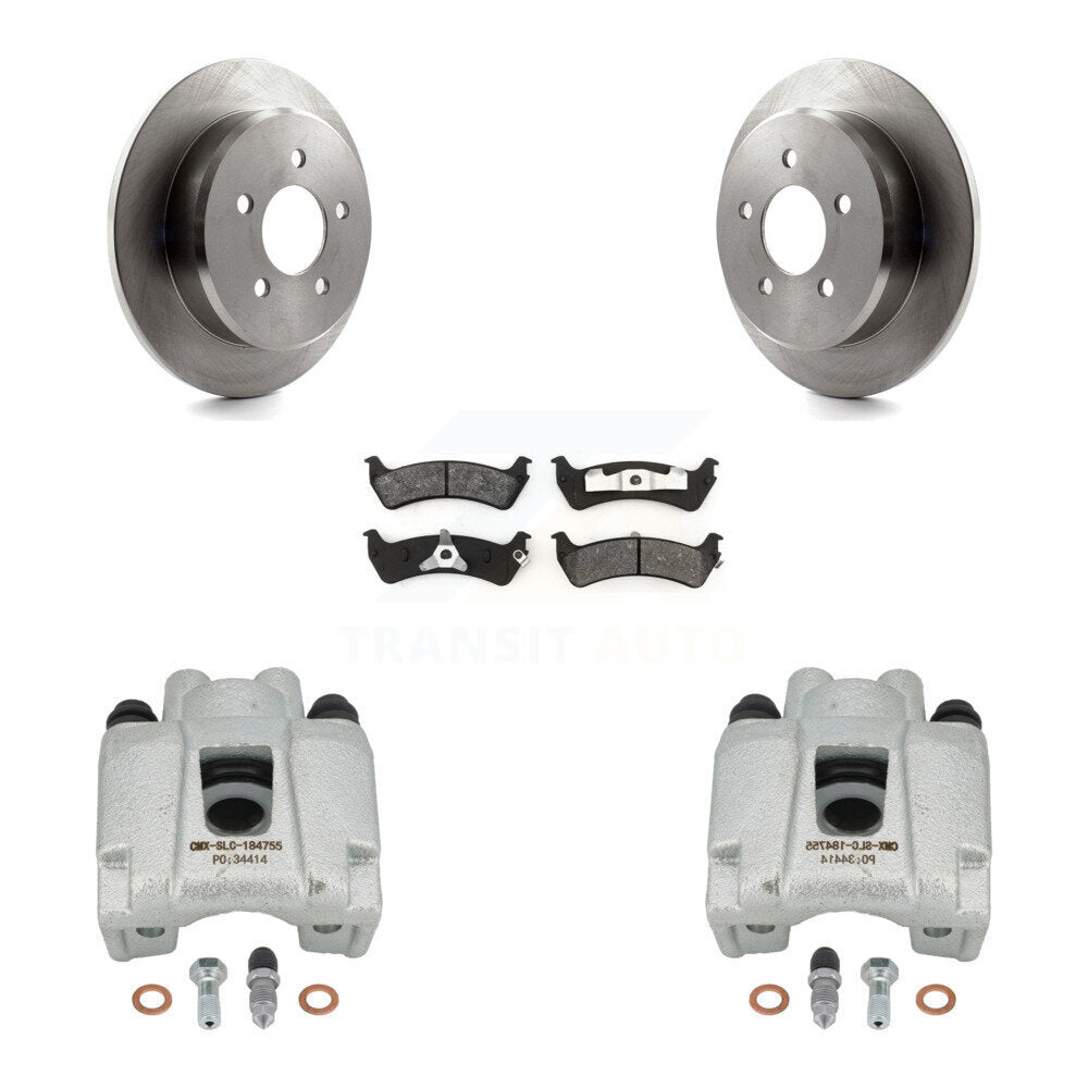 Rear Disc Brake Caliper Rotors And Semi-Metallic Pads Kit For 2001 Mercury Mountaineer From 01 02 KC8-100698S by Transit Auto