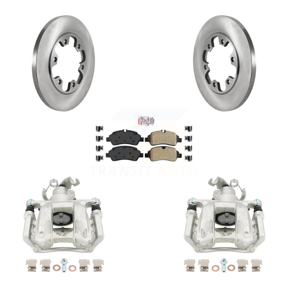 Rear Brake Caliper Rotor Semi-Metallic Pad Kit For Ford Transit-350 HD With 6 Lug Wheels KC8-100699N