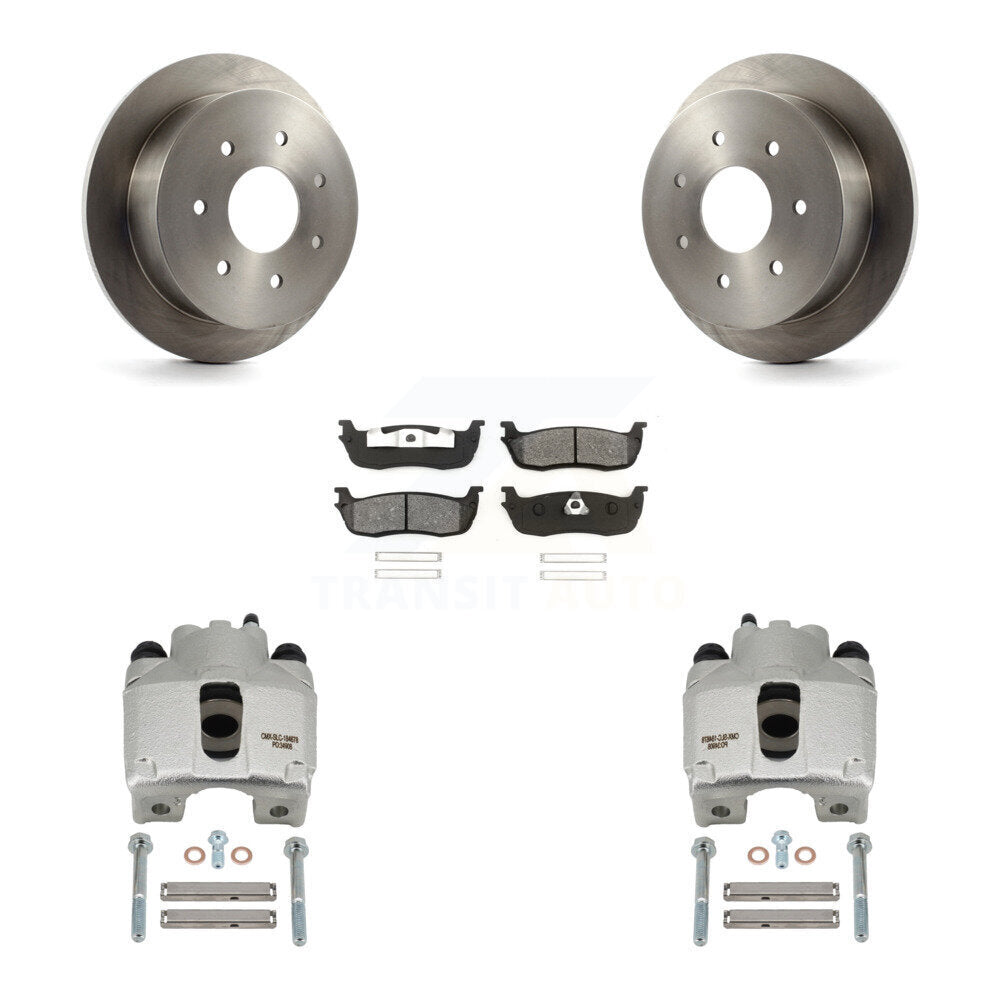 Rear Disc Brake Caliper Rotors And Semi-Metallic Pads Kit For Ford F-250 HD KC8-100699S