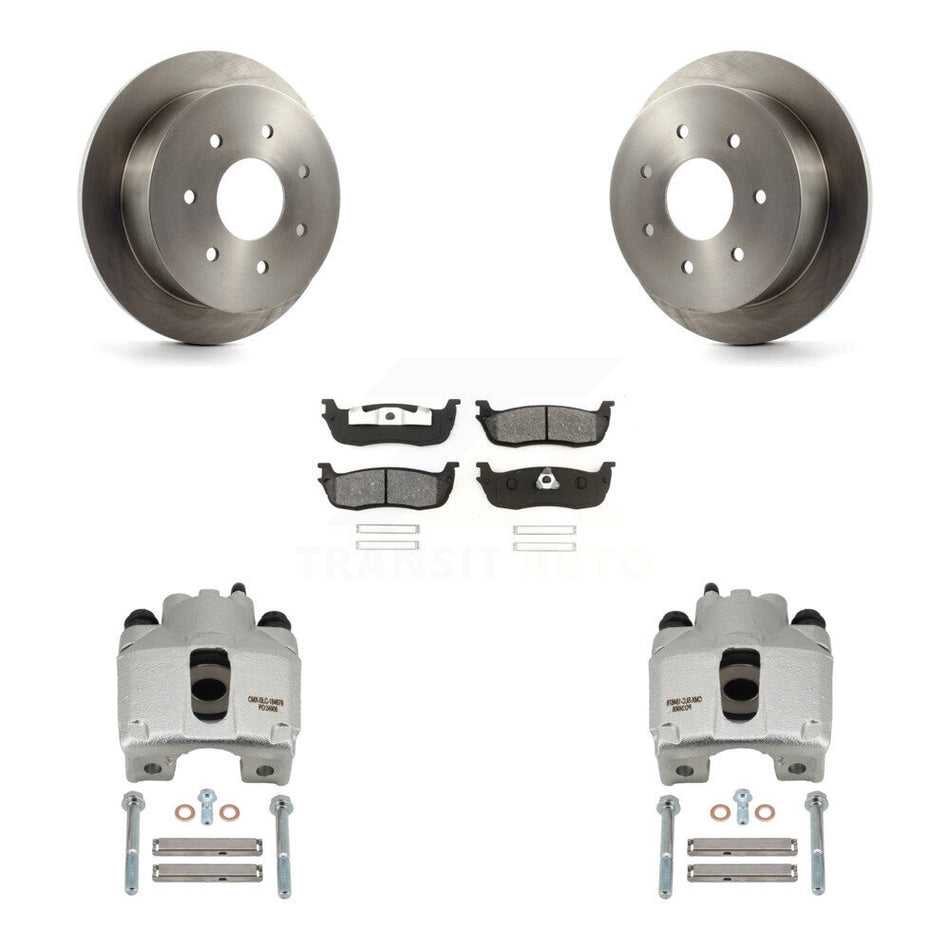 Rear Disc Brake Caliper Rotors And Semi-Metallic Pads Kit For Ford F-250 HD KC8-100699S