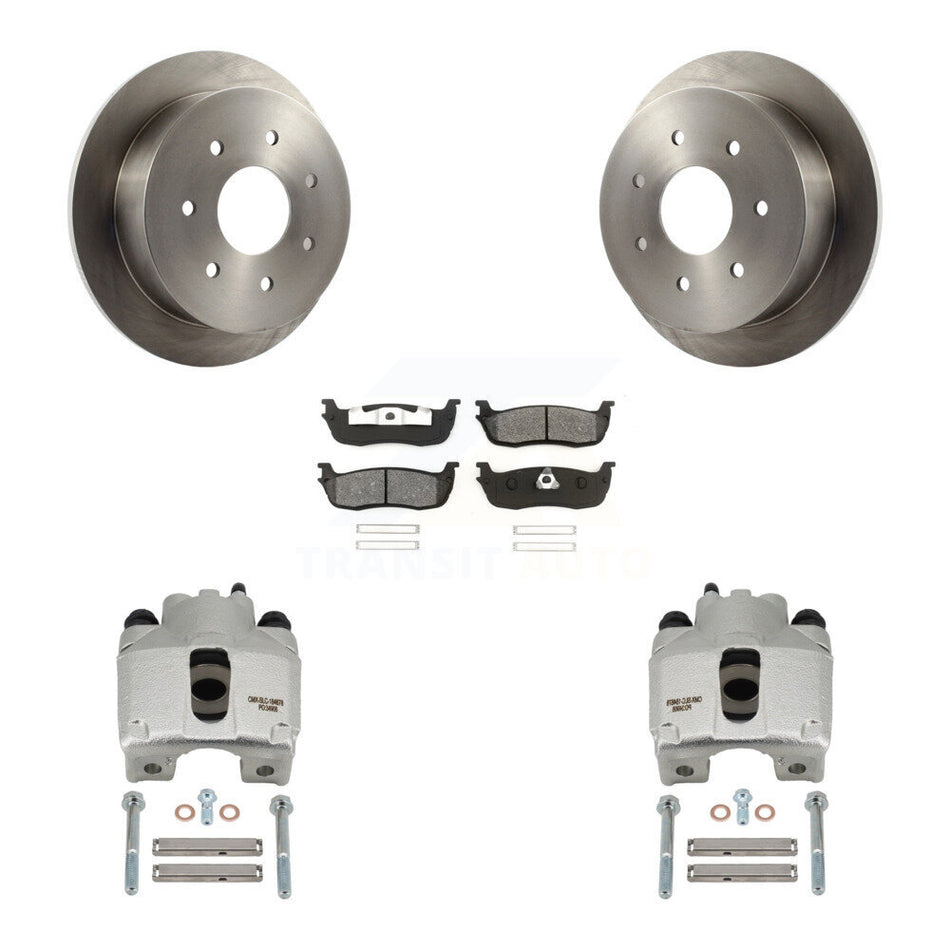 Rear Disc Brake Caliper Rotors And Semi-Metallic Pads Kit For Ford F-250 HD KC8-100699S