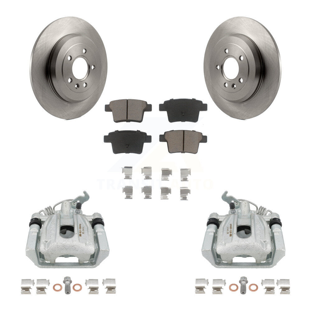 Rear Disc Brake Caliper Rotors And Ceramic Pads Kit For Ford Five Hundred Freestyle Taurus Mercury Montego X Sable KC8-100700C by Transit Auto