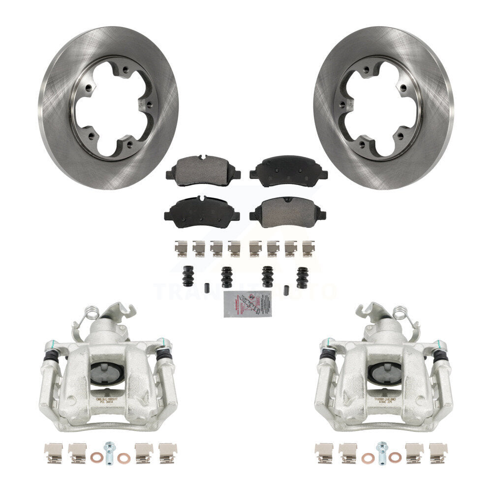 Rear Disc Brake Caliper Rotors Semi-Metallic Pad Kit For Ford Transit-250 Transit-150 HD KC8-100700N
