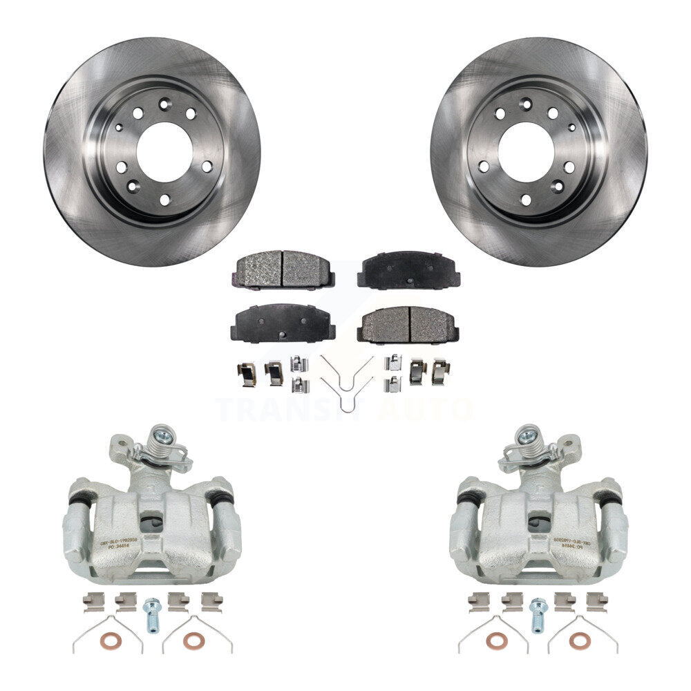 Rear Disc Brake Caliper Rotors And Semi-Metallic Pads Kit For 2003-2005 Mazda 6 KC8-100700P by Transit Auto