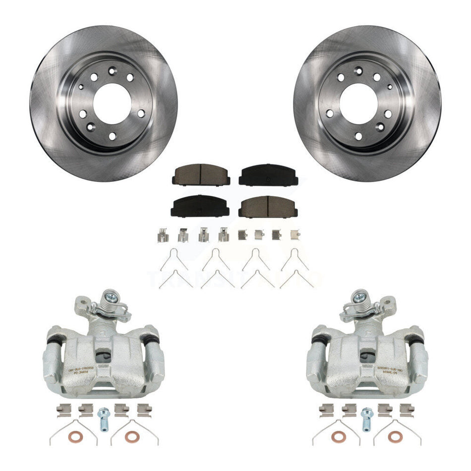 Rear Disc Brake Caliper Rotors And Ceramic Pads Kit For 2003-2005 Mazda 6 KC8-100701C
