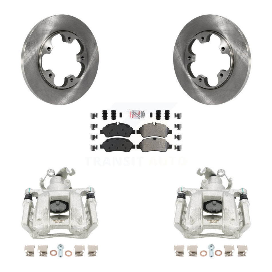 Rear Disc Brake Caliper Rotors Semi-Metallic Pad Kit For Ford Transit-250 Transit-150 HD KC8-100701N