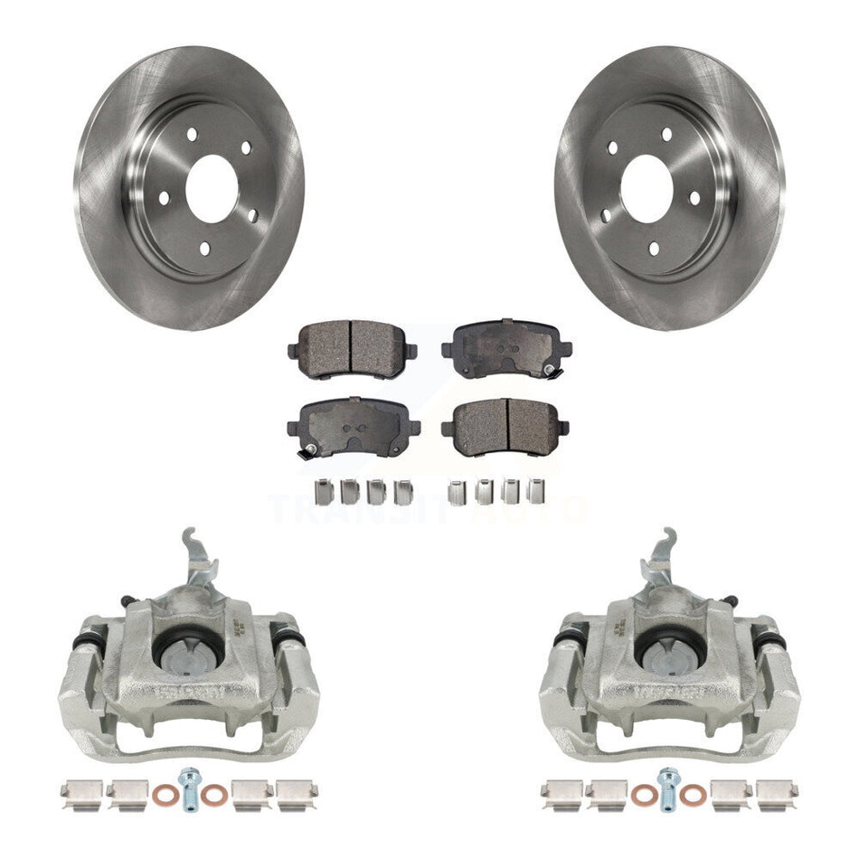 Rear Disc Brake Caliper Rotors And Semi-Metallic Pads Kit For 2009-2011 Dodge Journey KC8-100701P