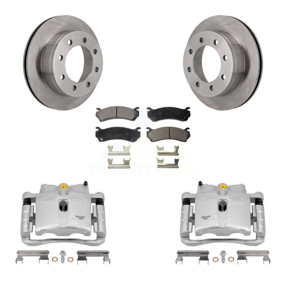 Rear Disc Brake Caliper Rotors And Semi-Metallic Pads Kit For Chevrolet Silverado 2500 HD GMC Sierra 3500 Classic Suburban Yukon XL Avalanche KC8-100702P