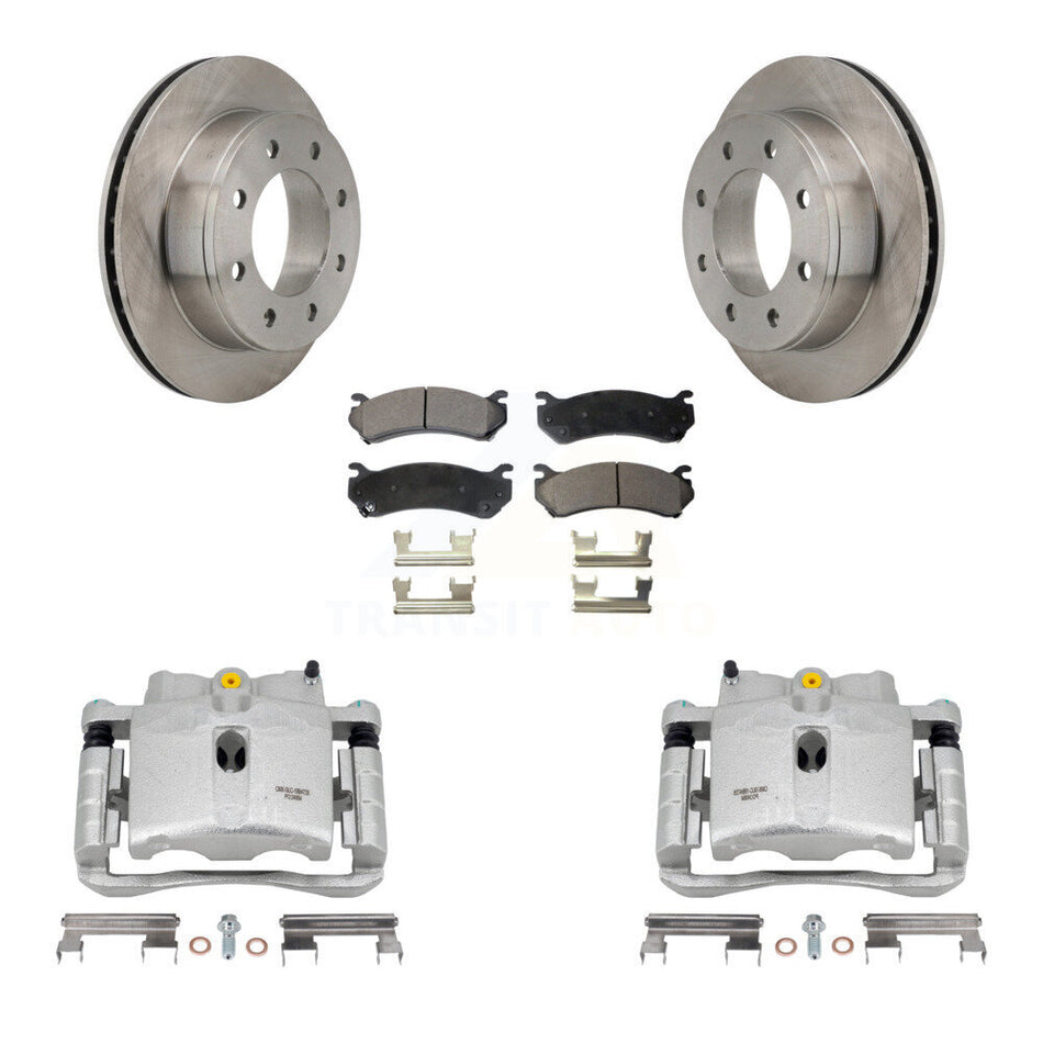 Rear Disc Brake Caliper Rotors And Semi-Metallic Pads Kit For Chevrolet Silverado 2500 HD GMC Sierra Hummer H2 1500 Suburban Yukon XL Avalanche Classic KC8-100703P