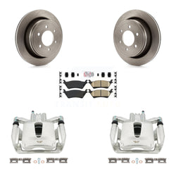 Rear Disc Brake Caliper Rotors And Ceramic Pads Kit For Ford F-150 KC8-100704N