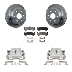 Rear Disc Brake Caliper Rotors And Semi-Metallic Pads Kit For 2003 Chevrolet Silverado 2500 HD Suburban GMC Sierra KC8-100704P