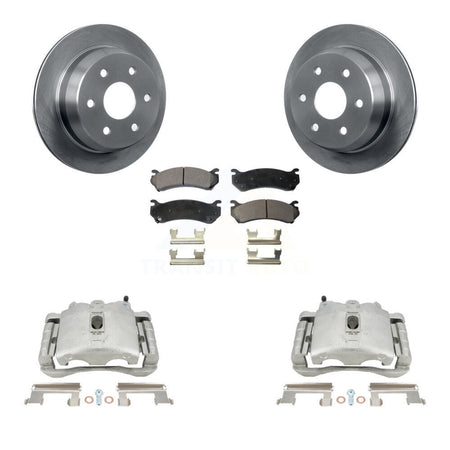 Rear Disc Brake Caliper Rotors And Semi-Metallic Pads Kit For 2003 Chevrolet Silverado 2500 HD Suburban GMC Sierra KC8-100704P by Transit Auto