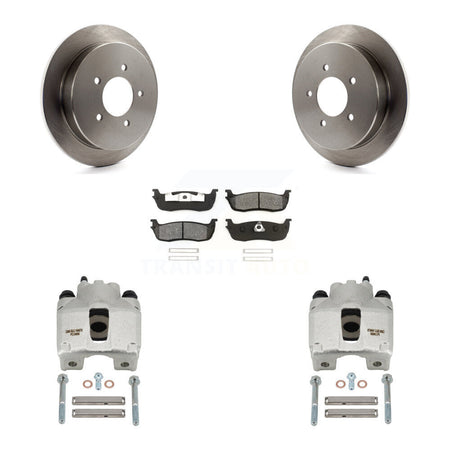 Rear Disc Brake Caliper Rotors Semi-Metallic Pad Kit For 1997-1998 Ford F-150 Expedition KC8-100704S