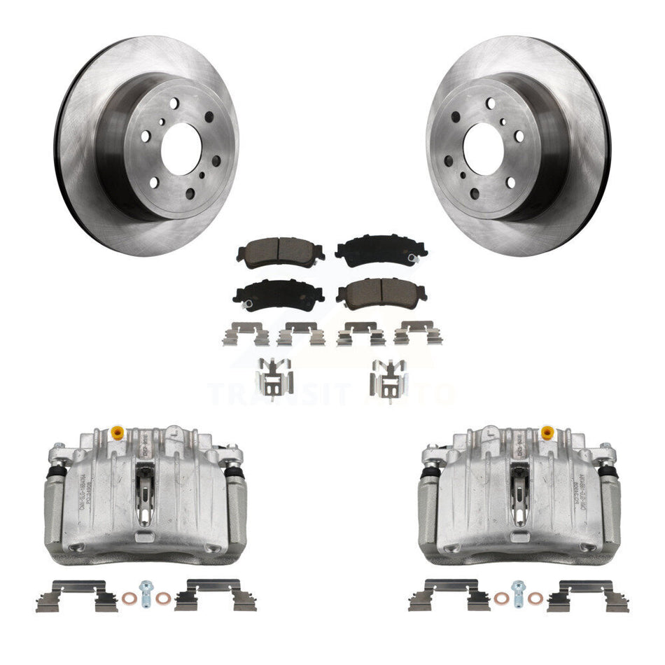 Rear Brake Caliper Rotor Ceramic Pad Kit For 07 GMC Sierra 1500 Classic With 7200 Lb GVW KC8-100705C