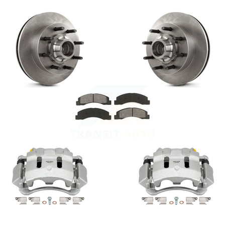 Front Disc Brake Caliper Rotor And Semi-Metallic Pad Kit For Ford F-350 Super Duty F-250 KC8-100708S