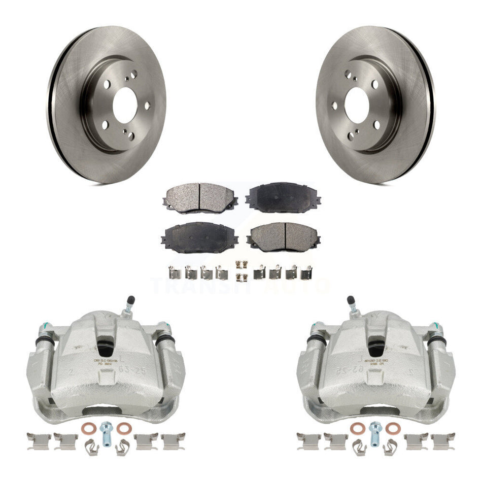Front Disc Brake Caliper Rotors And Ceramic Pads Kit For 2014-2015 Toyota RAV4 LE With Canada or U.S. Emissions Excluding Vehicles Manufactured In Japan KC8-100708T