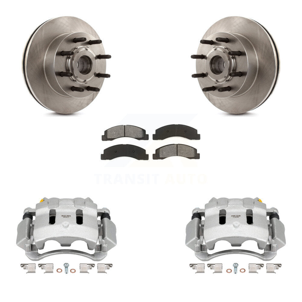 Front Disc Brake Caliper Rotors And Semi-Metallic Pads Kit For 2005 Ford Excursion RWD KC8-100709S