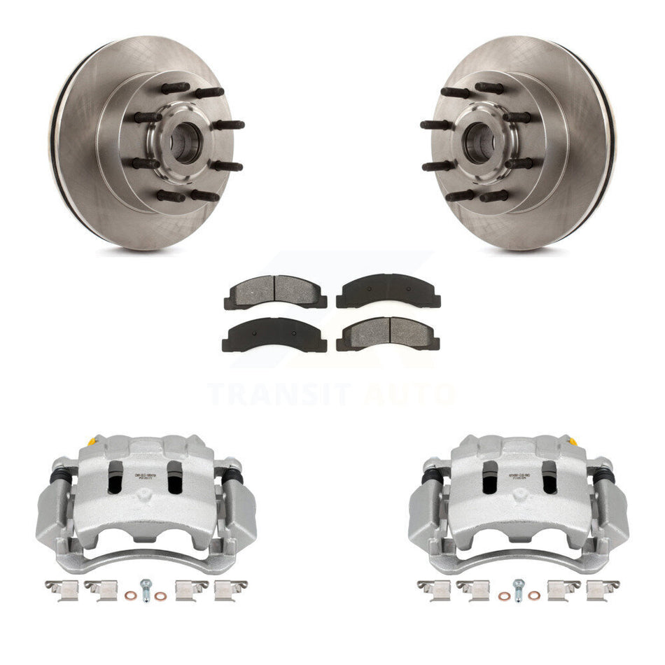 Front Disc Brake Caliper Rotors And Semi-Metallic Pads Kit For 2005 Ford Excursion RWD KC8-100709S