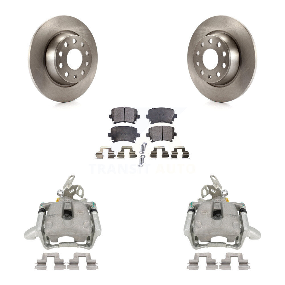 Rear Disc Brake Caliper Rotors And Semi-Metallic Pads Kit For Volkswagen GTI Audi A3 Quattro With 282mm Diameter Rotor KC8-100710P by Transit Auto