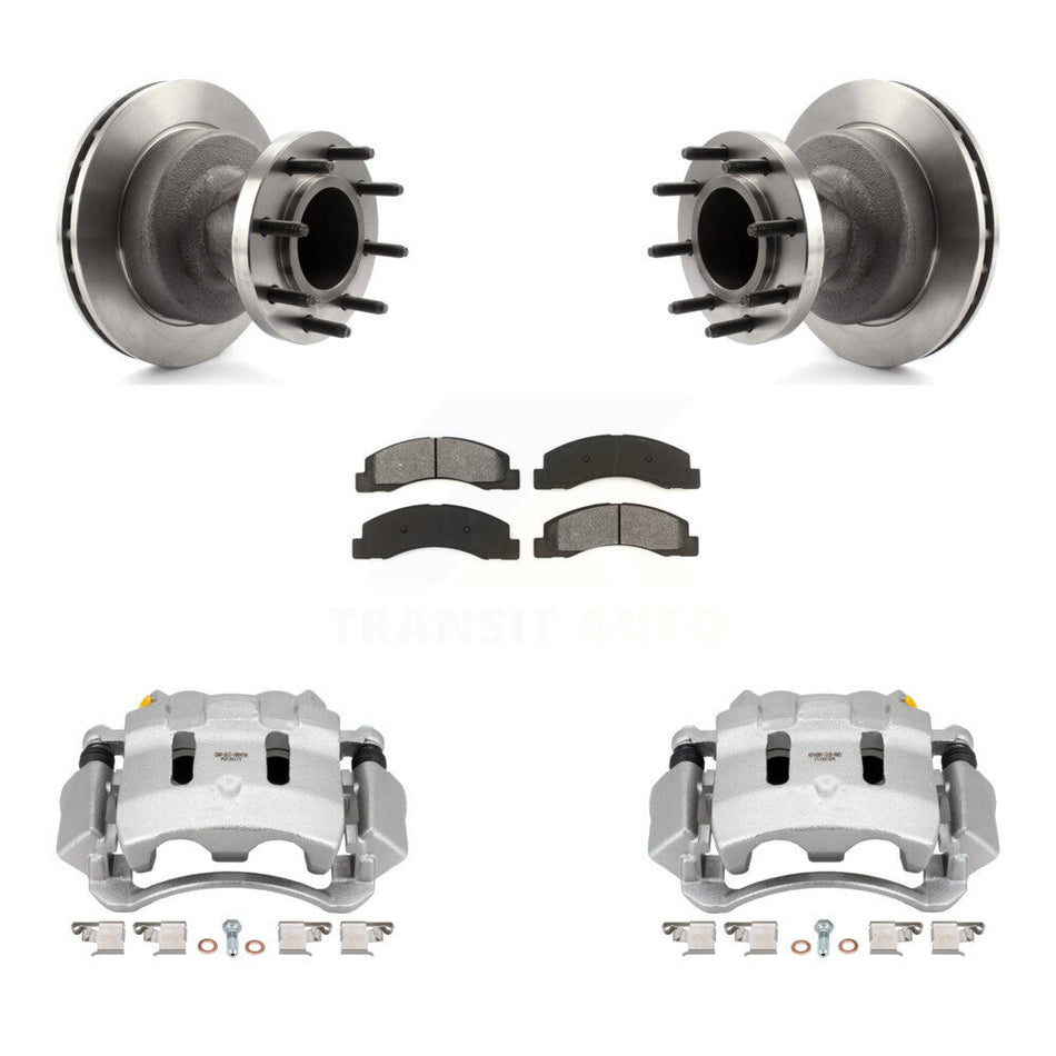 Front Disc Brake Caliper Rotors And Semi-Metallic Pads Kit For Ford F-350 Super Duty KC8-100710S