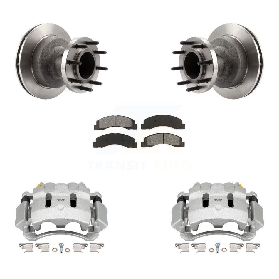 Front Disc Brake Caliper Rotors And Semi-Metallic Pads Kit For Ford F-350 Super Duty KC8-100710S