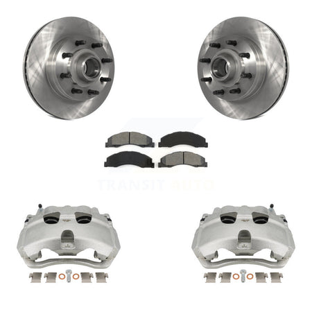 Front Brake Caliper Rotors & Semi-Metallic Pad Kit For Ford E-350 Super Duty E-250 E-150 KC8-100711S