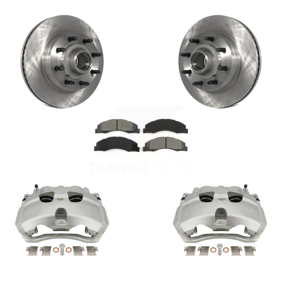 Front Brake Caliper Rotors & Semi-Metallic Pad Kit For Ford E-350 Super Duty E-250 E-150 KC8-100711S