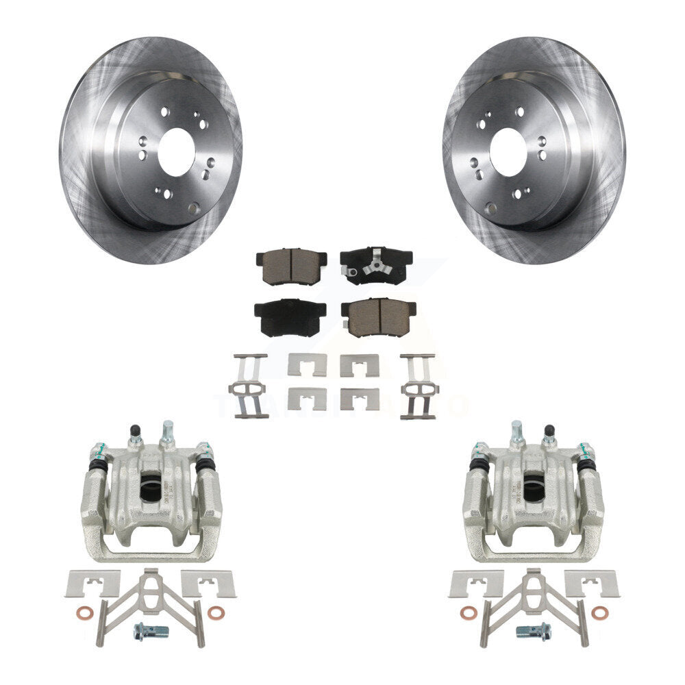 Rear Disc Brake Caliper Rotors And Ceramic Pads Kit For 2005-2006 Honda CR-V KC8-100712C by Transit Auto