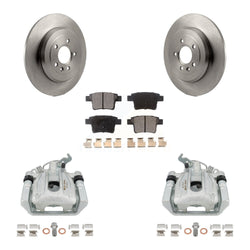 Rear Disc Brake Caliper Rotors And Semi-Metallic Pads Kit For Ford Five Hundred Freestyle Taurus Mercury Montego X Sable KC8-100712P