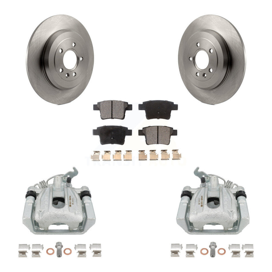 Rear Disc Brake Caliper Rotors And Semi-Metallic Pads Kit For Ford Five Hundred Freestyle Taurus Mercury Montego X Sable KC8-100712P by Transit Auto