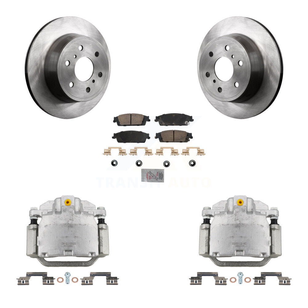 Rear Brake Caliper Rotor & Ceramic Pad Kit For GMC Chevrolet Sierra 1500 Silverado Tahoe KC8-100713N