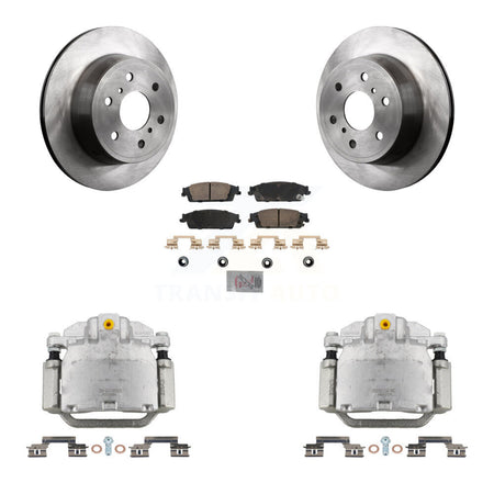 Rear Brake Caliper Rotor & Ceramic Pad Kit For GMC Chevrolet Sierra 1500 Silverado Tahoe KC8-100713N