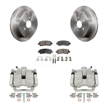 Rear Disc Brake Caliper Rotors And Semi-Metallic Pads Kit For 2014 Toyota Highlander Hybrid Limited with FULL HYBRID EV-GAS (FHEV) engine KC8-100713P by Transit Auto