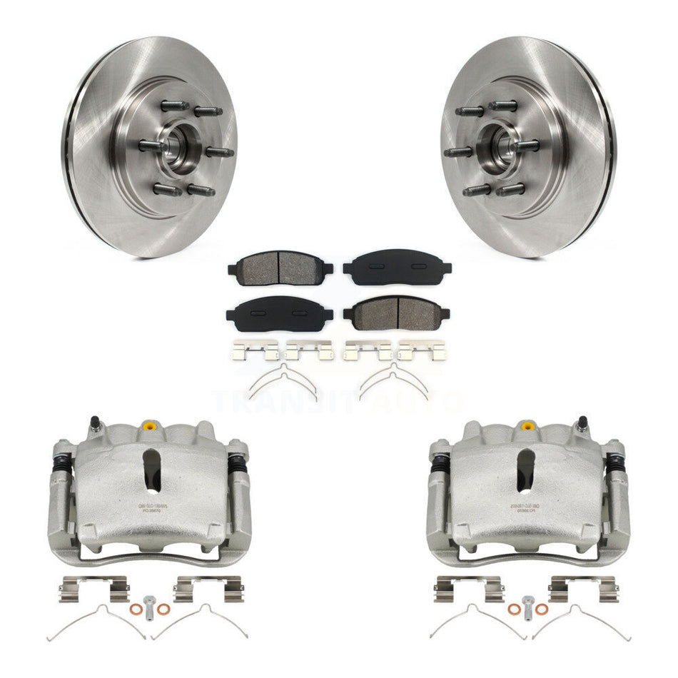 Front Disc Brake Caliper Rotors And Semi-Metallic Pads Kit For Ford F-150 Lincoln Mark LT With 6 Lug Wheels RWD KC8-100713S