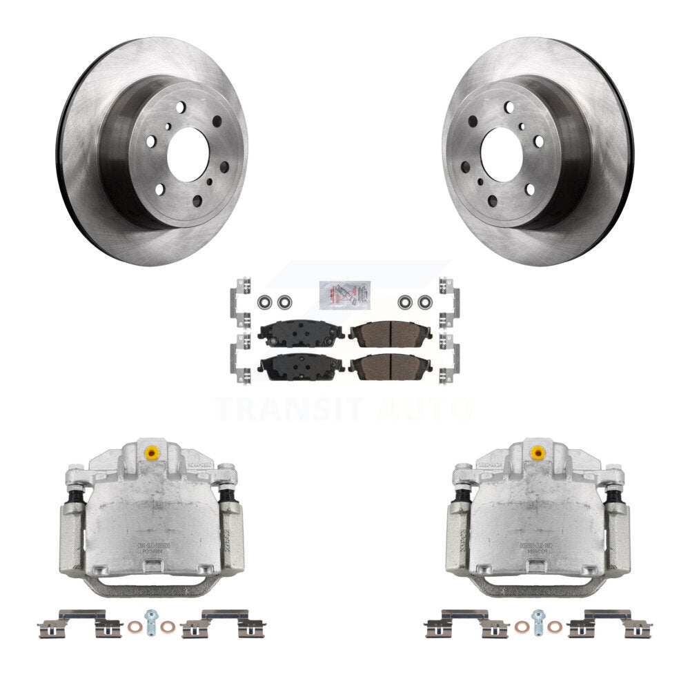 Rear Brake Caliper Rotor & Semi-Metallic Pad Kit For GMC Chevrolet Sierra 1500 Silverado KC8-100714N