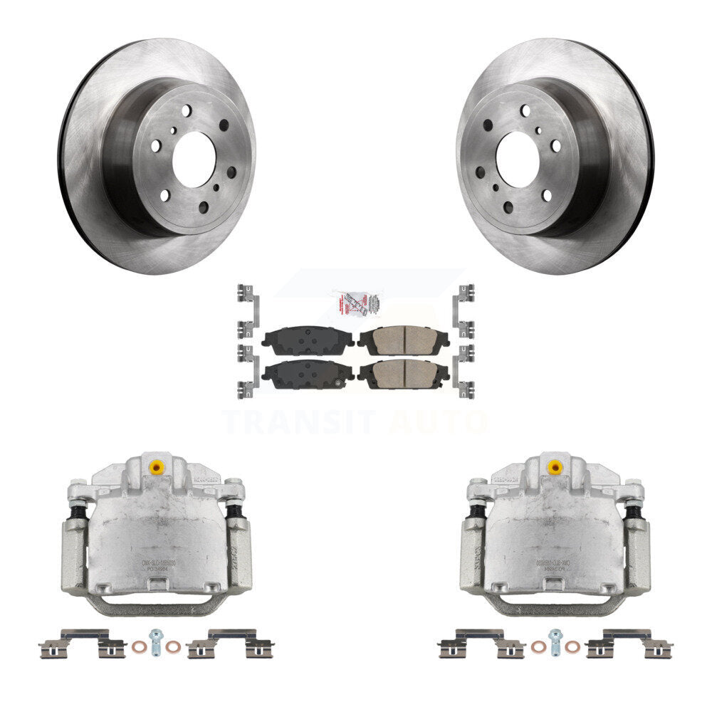 Rear Brake Caliper Rotor & Ceramic Pad Kit For GMC Chevrolet Sierra 1500 Silverado Tahoe KC8-100715N