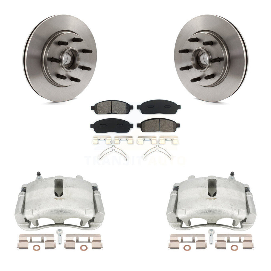 Front Disc Brake Caliper Rotors And Semi-Metallic Pads Kit For Ford F-150 Lincoln Mark LT RWD KC8-100715S by Transit Auto