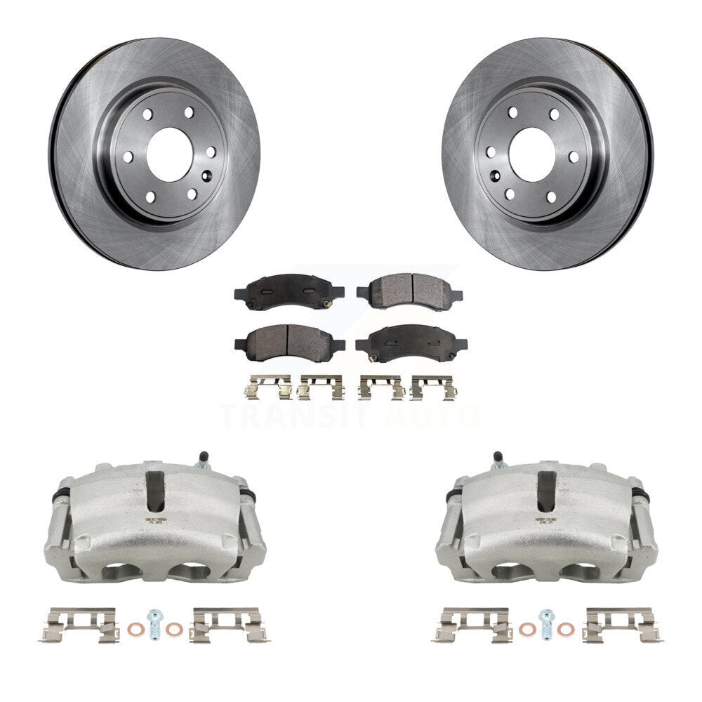 Front Brake Caliper Rotors Ceramic Pad Kit For GMC Acadia Buick Enclave Chevrolet Saturn KC8-100715T